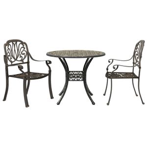 vidaXL 3d&iacute;ln&yacute; bistro set bronzov&yacute; lit&yacute; hlin&iacute;k