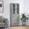 vidaXL Skř&iacute;ň highboard betonově &scaron;ed&aacute; 69,5x34x180 cm kompozitn&iacute; dřevo