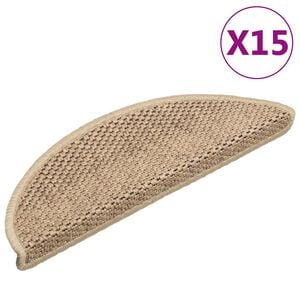 vidaXL Samolep&iacute;c&iacute; n&aacute;&scaron;lapy na schody vzhled sisal 15 ks 56x17x3 cm