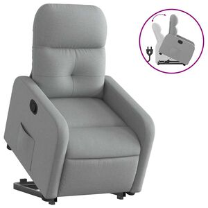 vidaXL Zvedac&iacute; mas&aacute;žn&iacute; polohovac&iacute; křeslo tmavě hněd&eacute; textil