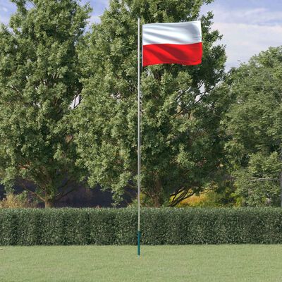 vidaXL Vlajka Polska a stožár 6,23 m hliník