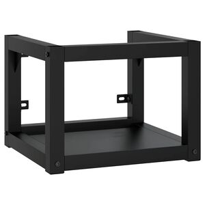 vidaXL N&aacute;stěnn&yacute; koupelnov&yacute; reg&aacute;l pod umyvadlo čern&yacute; 40x38x31 cm železo