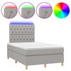 vidaXL Box spring postel s matrac&iacute; a LED světle &scaron;ed&aacute; 120x200 cm textil
