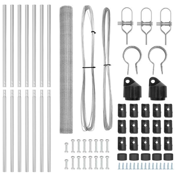 vidaXL Plotov&yacute; sloupek. Stř&iacute;brn&aacute; 10 x 1,5 m (s&iacute;ť 25 mm) Ocel