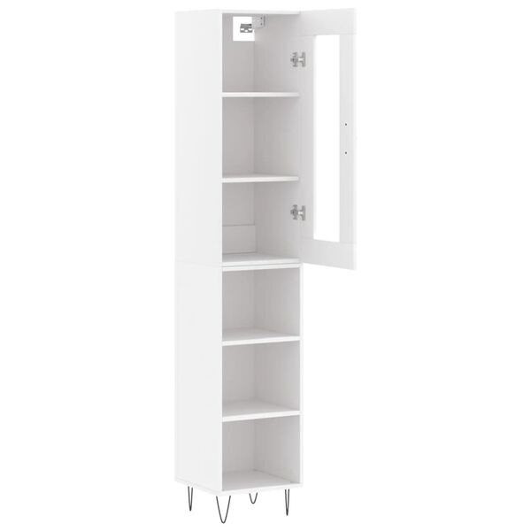 vidaXL Skř&iacute;ň highboard b&iacute;l&aacute; 34,5 x 34 x 180 cm kompozitn&iacute; dřevo