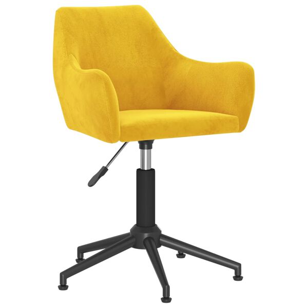 vidaXL Otočn&aacute; j&iacute;deln&iacute; židle hořčicově žlut&aacute; samet
