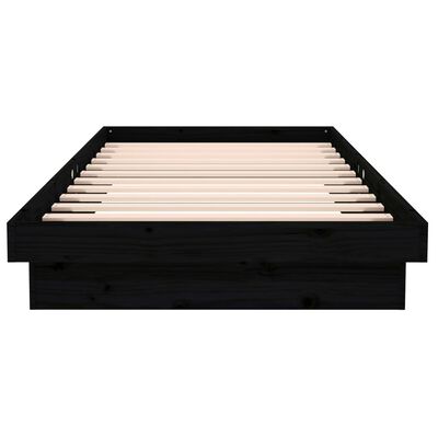 vidaXL Rám postele černý masivní dřevo 90 x 200 cm