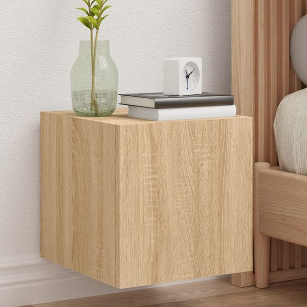 vidaXL Nástěnná TV skříňka s LED osvětlením dub sonoma 30,5x35x30 cm