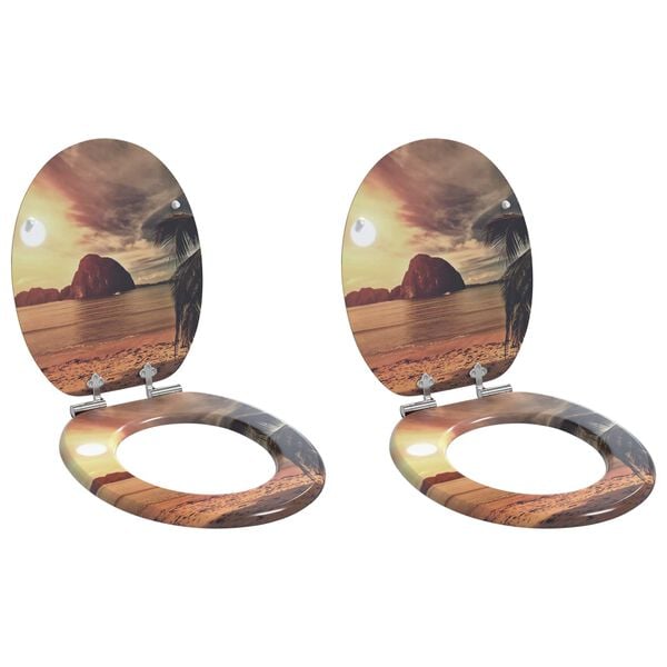 vidaXL Toaletn&iacute; prkno 2 pcs Oranžov&aacute; 44 x 38 cm MDF deska