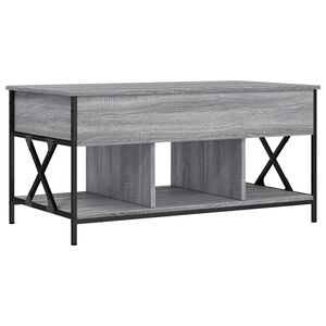 vidaXL Konferenčn&iacute; stolek &scaron;ed&yacute; sonoma 100 x 55 x 50 cm kompozit a kov