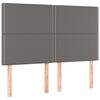 vidaXL Čelo postele &scaron;ed&eacute; 144x5x118/128 cm uměl&aacute; kůže