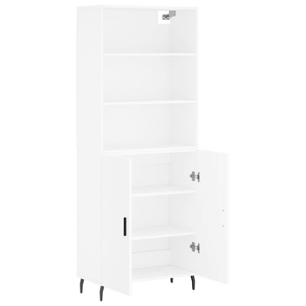 vidaXL Skř&iacute;ň highboard b&iacute;l&aacute; 69,5 x 34 x 180 cm kompozitn&iacute; dřevo
