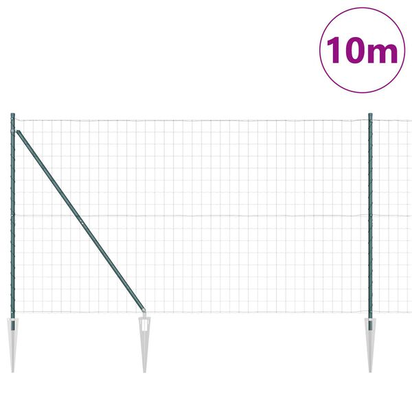 vidaXL Plot s sloupkem Zelen&aacute; 1,6 x 10 m Ocel a PVC