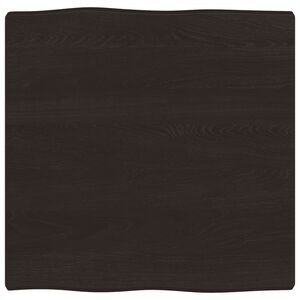vidaXL Stoln&iacute; deska tmavě hněd&aacute; 60x60x(2-4)cm o&scaron;etřen&yacute; dub živ&aacute; hrana