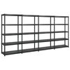 vidaXL &Uacute;ložn&yacute; reg&aacute;l 5patrov&yacute; čern&yacute; 340 x 40 x 185 cm plast