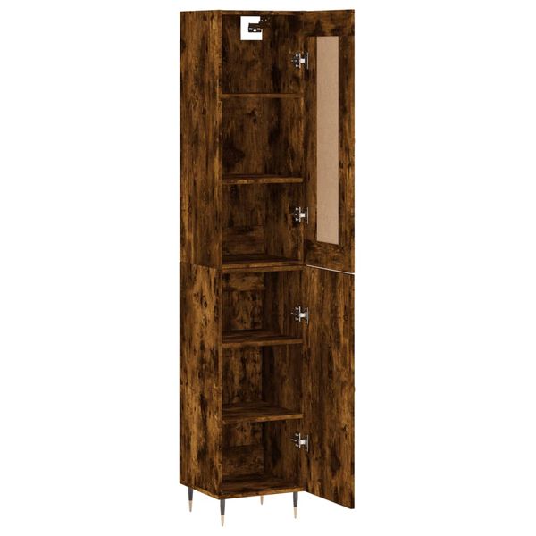 vidaXL Skř&iacute;ň highboard kouřov&yacute; dub 34,5 x 34 x 180 cm kompozitn&iacute; dřevo