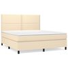 vidaXL Box spring postel s matrac&iacute; kr&eacute;mov&aacute; 160x200 cm textil