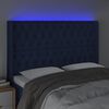 vidaXL Čelo postele s LED modr&eacute; 147 x 16 x 118/128 cm textil