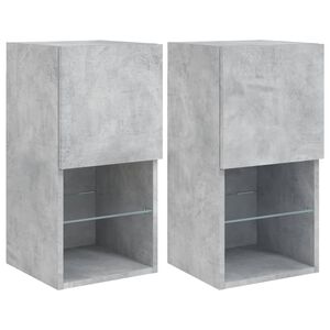 vidaXL TV skř&iacute;ňky s LED osvětlen&iacute;m 2 ks betonově &scaron;ed&eacute; 30,5x30x60 cm