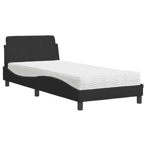 vidaXL Postel s matrac&iacute; Dover čern&aacute; 80 x 200 cm samet