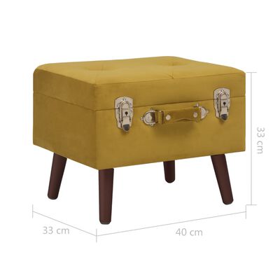 vidaXL Stoličky s úložným prostorem 3 ks hořčicově žluté sametové