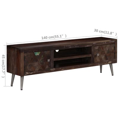 vidaXL TV stolek masivní recyklované dřevo 140 x 30 x 45 cm