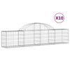 vidaXL Klenut&eacute; gabionov&eacute; ko&scaron;e 10 ks 200x30x40/60 cm pozinkovan&eacute; železo