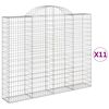 vidaXL Klenut&eacute; gabionov&eacute; ko&scaron;e 11ks 200x30x160/180cm pozinkovan&eacute; železo