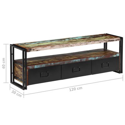 vidaXL TV stolek z masivního recyklovaného dřeva 120 x 30 x 40 cm
