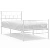 vidaXL Kovov&yacute; r&aacute;m postele s hlavov&yacute;m a nožn&iacute;m čelem b&iacute;l&yacute; 107 x 203 cm