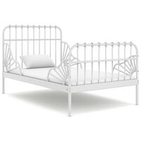 vidaXL Prodloužitelný rám postele bílý kov 80 x 130/200 cm