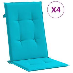 vidaXL Podu&scaron;ky na židli s vysok&yacute;m opěradlem 4 ks tyrkysov&eacute; textil