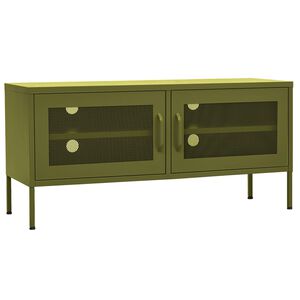 vidaXL TV skř&iacute;ňka olivově zelen&aacute; 105 x 35 x 50 cm ocel