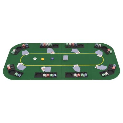 vidaXL Skládací pokerová deska na stůl 4dílná obdélníková zelená