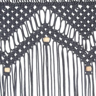 vidaXL Macramé závěs antracitový 140 x 240 cm bavlna