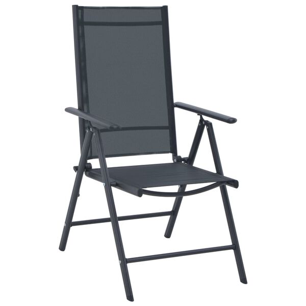 vidaXL 3d&iacute;ln&yacute; bistro set hlin&iacute;k a textilen čern&yacute;