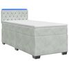 vidaXL Box spring postel s matrac&iacute; a LED Světle &scaron;ed&aacute; 90 x 200 cm Samet