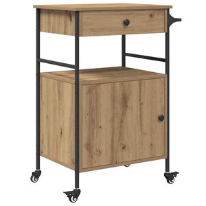 vidaXL Kuchyňsk&yacute; voz&iacute;k Artisanov&yacute; dub 56 x 43 x 89,5 cm
