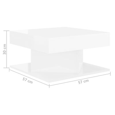 vidaXL Konferenční stolek bílý vysoký lesk 57x57x30 cm dřevotříska