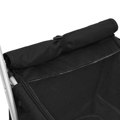 vidaXL Skládací kočárek pro psa černý 100 x 49 x 96 cm lněná tkanina