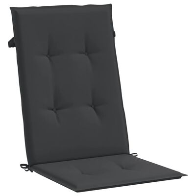 vidaXL Podušky na židli vysoké opěradlo 2 ks černé 120x50x3 cm textil