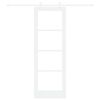 vidaXL Posuvn&eacute; dveře B&iacute;l&aacute; 73,5 x 211 cm Masivn&iacute; borov&eacute; dřevo a sklo