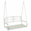 vidaXL Houpac&iacute; lavička Ocel 110,5 x 59 x 55 cm Antick&aacute; b&iacute;l&aacute;