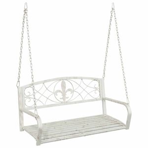 vidaXL Houpac&iacute; lavička Ocel 110,5 x 59 x 55 cm Antick&aacute; b&iacute;l&aacute;