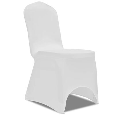 vidaXL Potahy na židle napínací bílé 18 ks