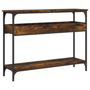 vidaXL Konzolov&yacute; stolek s polic&iacute; kouřov&yacute; dub 100 x 29 x 75 cm kompozit