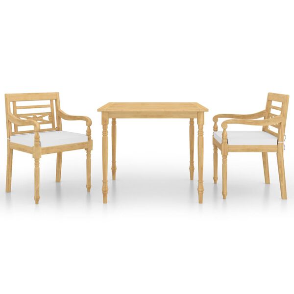 vidaXL 3d&iacute;ln&yacute; zahradn&iacute; j&iacute;deln&iacute; set s podu&scaron;kami masivn&iacute; teakov&eacute; dřevo