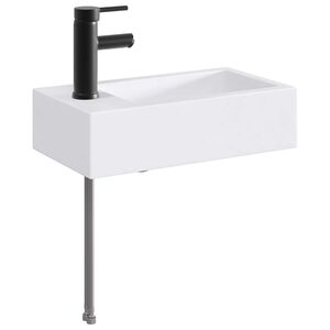 vidaXL Um&yacute;vadlo s bateri&iacute; a odpadem Matn&aacute; čern&aacute; 45,5 x 25,5 x 13 cm