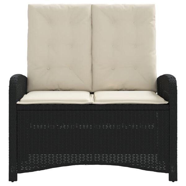 vidaXL Polohovac&iacute; zahradn&iacute; lavice s podu&scaron;kami čern&aacute; polyratan