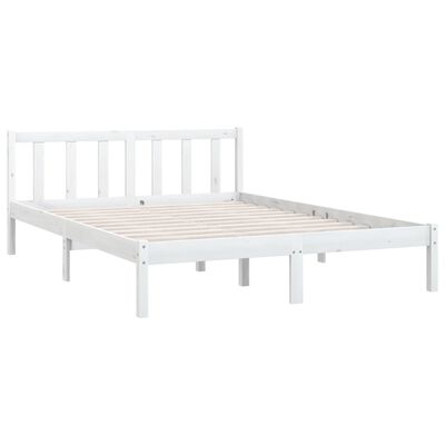 vidaXL Rám postele bílý masivní borové dřevo 140 x 200 cm